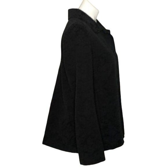 J. Jill Jacquard Black Jacquard Velour Blazer, Floral Pattern Women's Size 8 - Picture 4 of 10